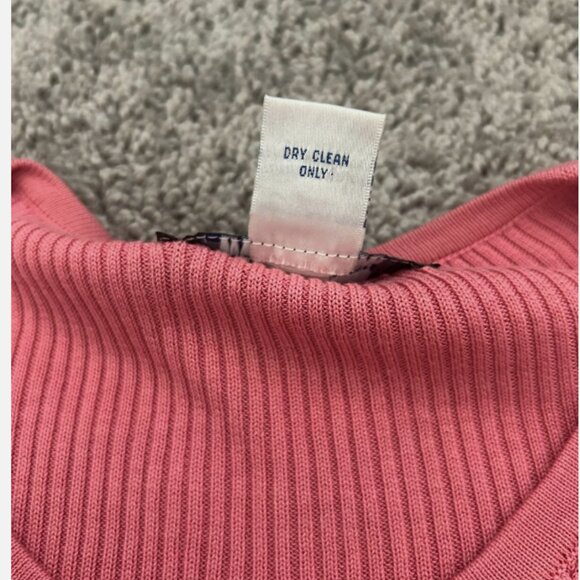 Vintage Austin Reed Ribbed Knit Pink Silk Small Top - Picture 5 of 6